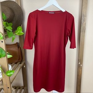 Burgundy Shift Mini Dress